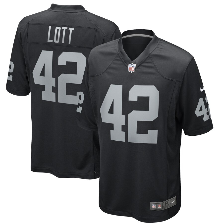 Men's Las Vegas Raiders Ronnie Lott Nike Black Game Retired Player Jersey - Jersey