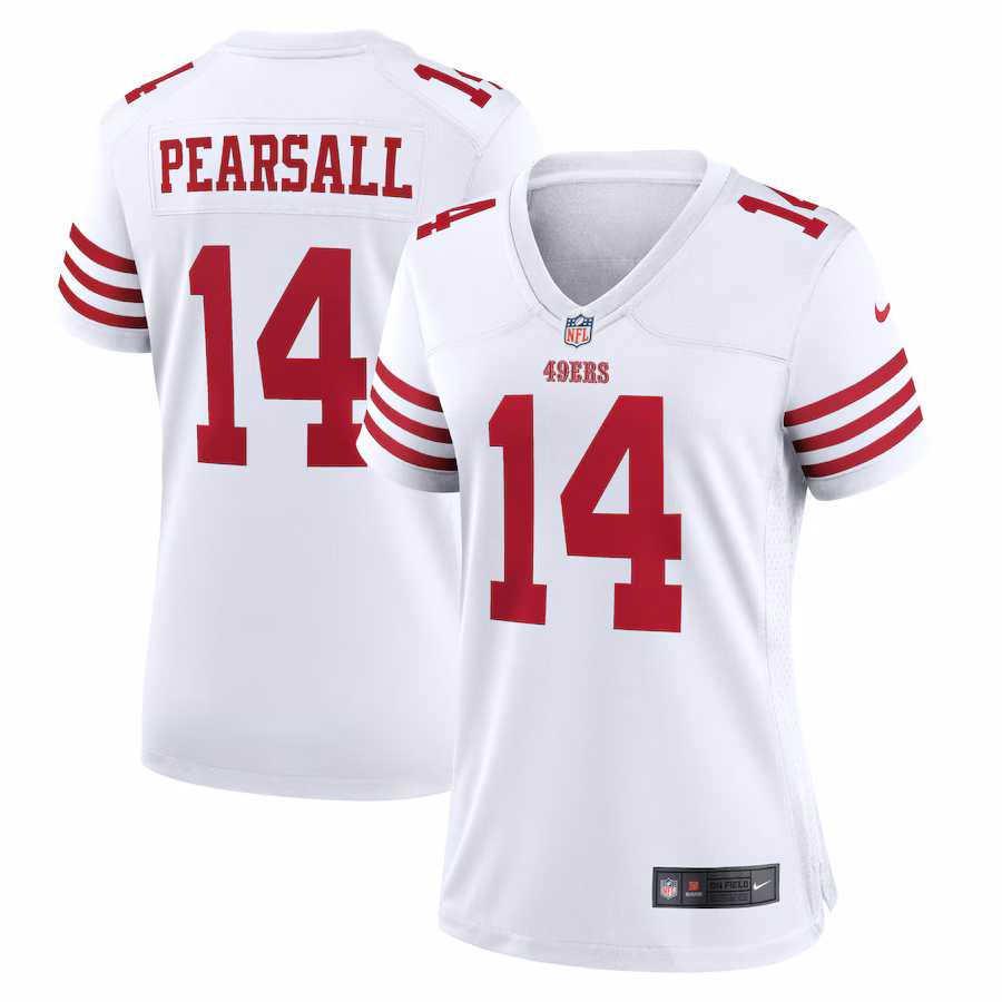 Women's San Francisco 49ers Ricky Pearsall Nike  White White Game Jersey - Jersey