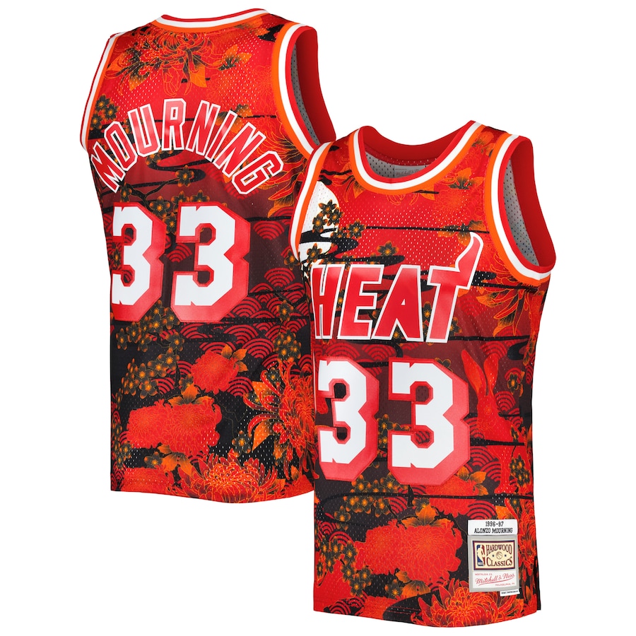 Men's Miami Heat Alonzo Mourning Mitchell & Ness Red 1996/97 Hardwood Classics Lunar New Year Swingman Jersey - Jersey