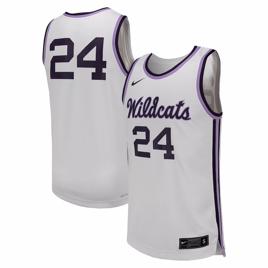 # Kansas State Wildcats Nike Replica Basketball Jersey - White - Jersey