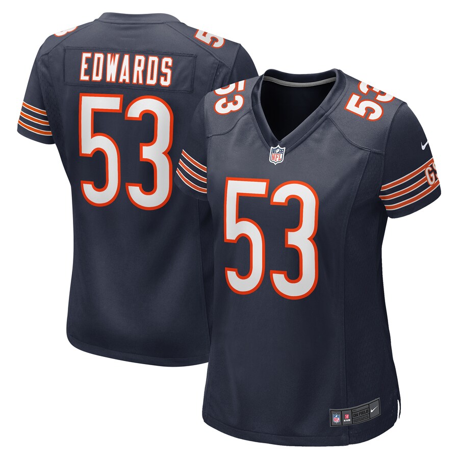 Women's Chicago Bears TJ Edwards Nike Navy Game Player Jersey - Jersey