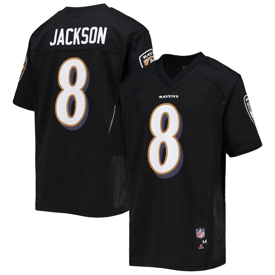 Youth Baltimore Ravens Lamar Jackson Black Replica Player Jersey - Jersey