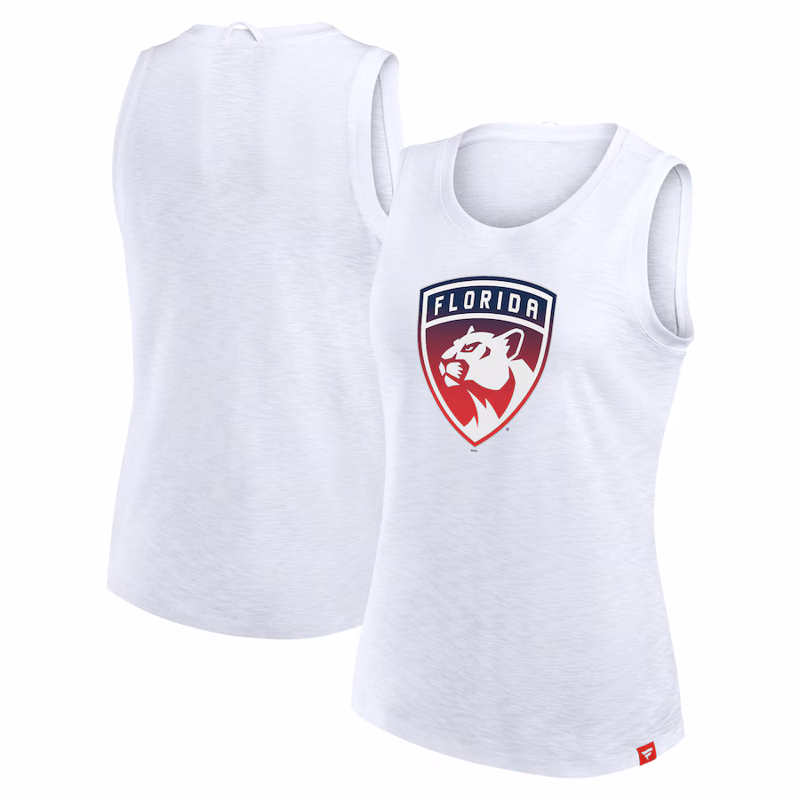 Women's Florida Panthers Fanatics White Slub Tank Top - Jersey