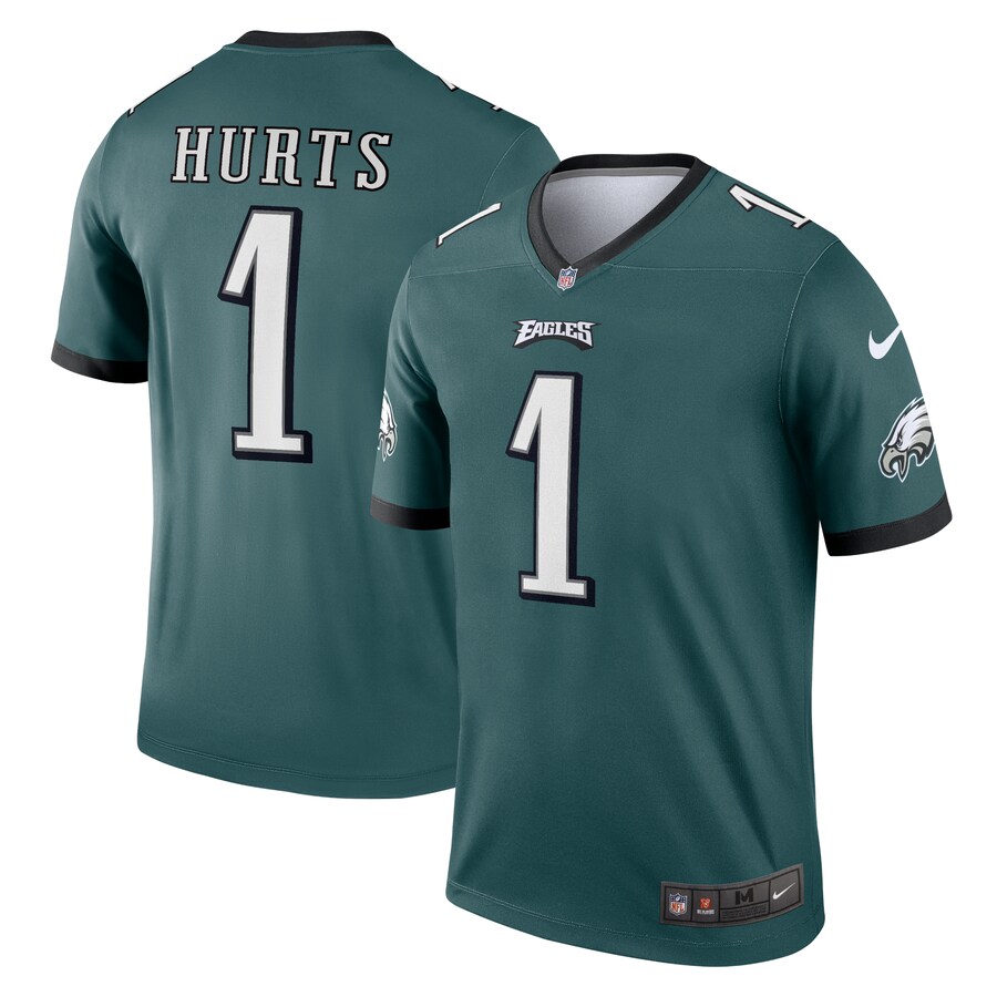 Men's Philadelphia Eagles Jalen Hurts Nike Midnight Green Team Legend Player Performance Top - Jersey