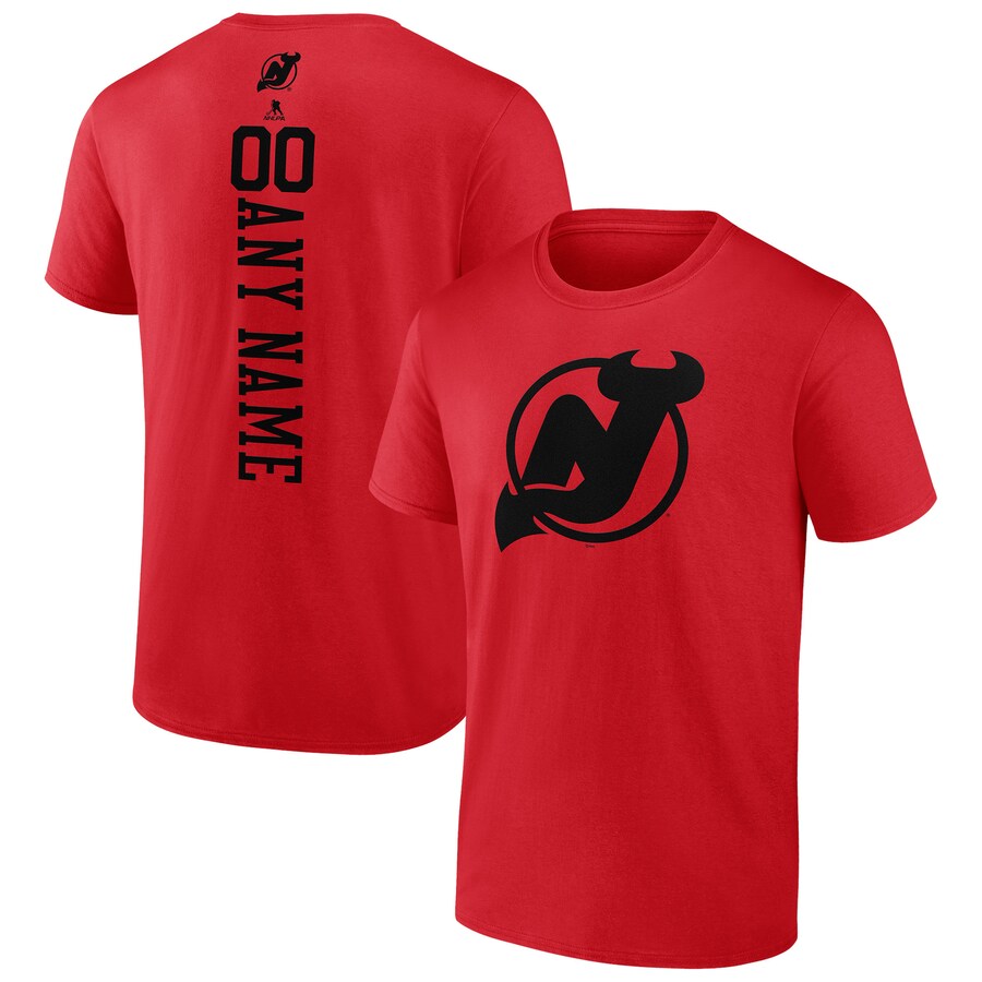 Men's New Jersey Devils Red Personalized One Color T-Shirt - Jersey