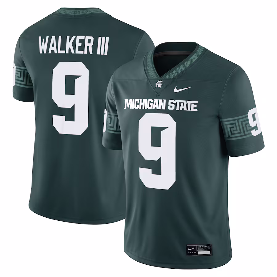 Men's Nike Kenneth Walker III Green Michigan State Spartans Alumni Game Jersey - Jersey
