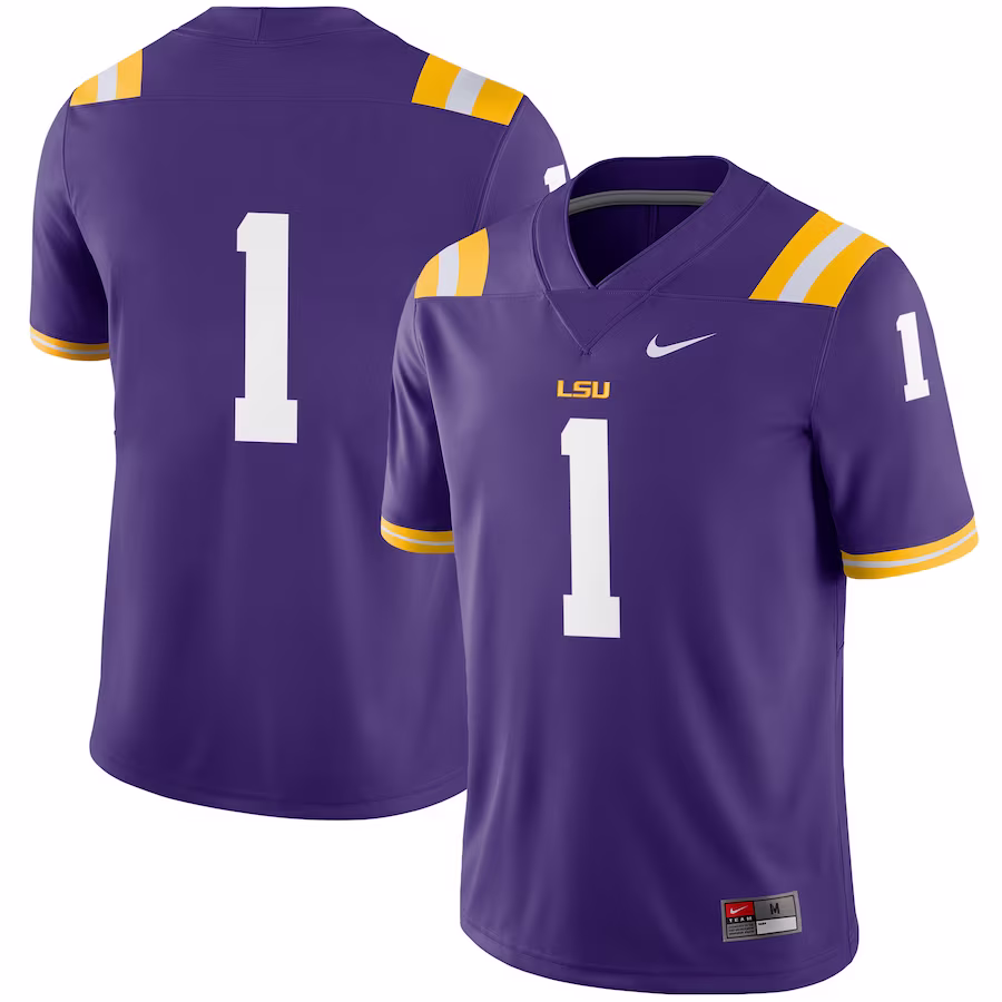 #1 LSU Tigers Nike Football Game Jersey - Purple - Jersey