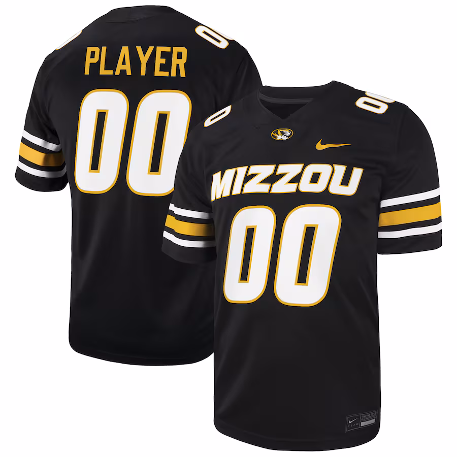 Missouri Tigers Nike Pick-A-Player NIL Football Game Jersey - Black - Jersey