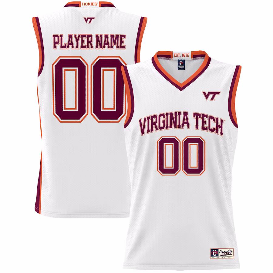 Virginia Tech Hokies GameDay Greats Youth NIL Pick-A-Player Lightweight Basketball Jersey - White - Jersey