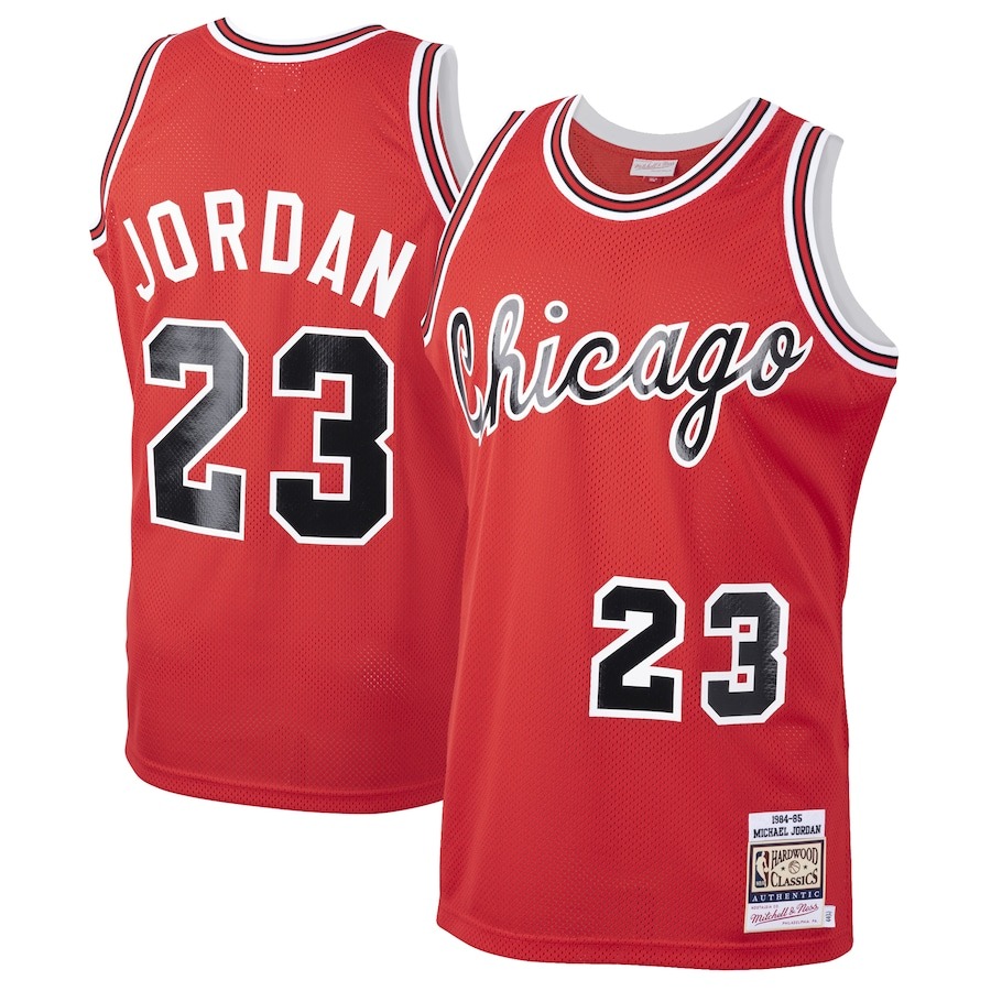 Men's Chicago Bulls Michael Jordan Mitchell & Ness Red 1984/85 Hardwood Classics Rookie Authentic Jersey - Jersey