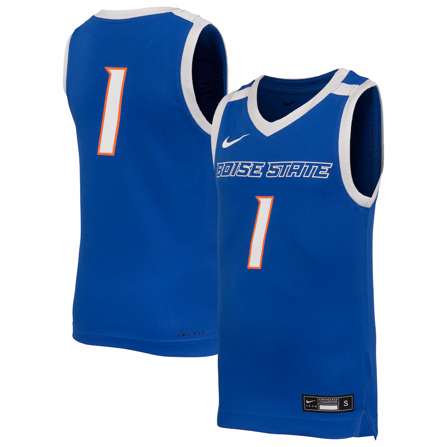 Youth Nike #1 Royal Boise State Broncos Replica Basketball Jersey - Jersey