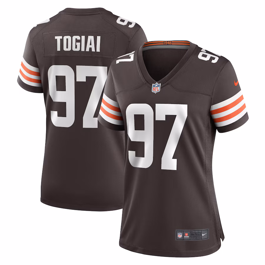 Women's Cleveland Browns Tommy Togiai Nike  Brown  Game Jersey - Jersey