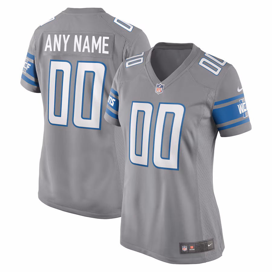 Women's Detroit Lions Nike Gray Alternate Custom Game Jersey - Jersey