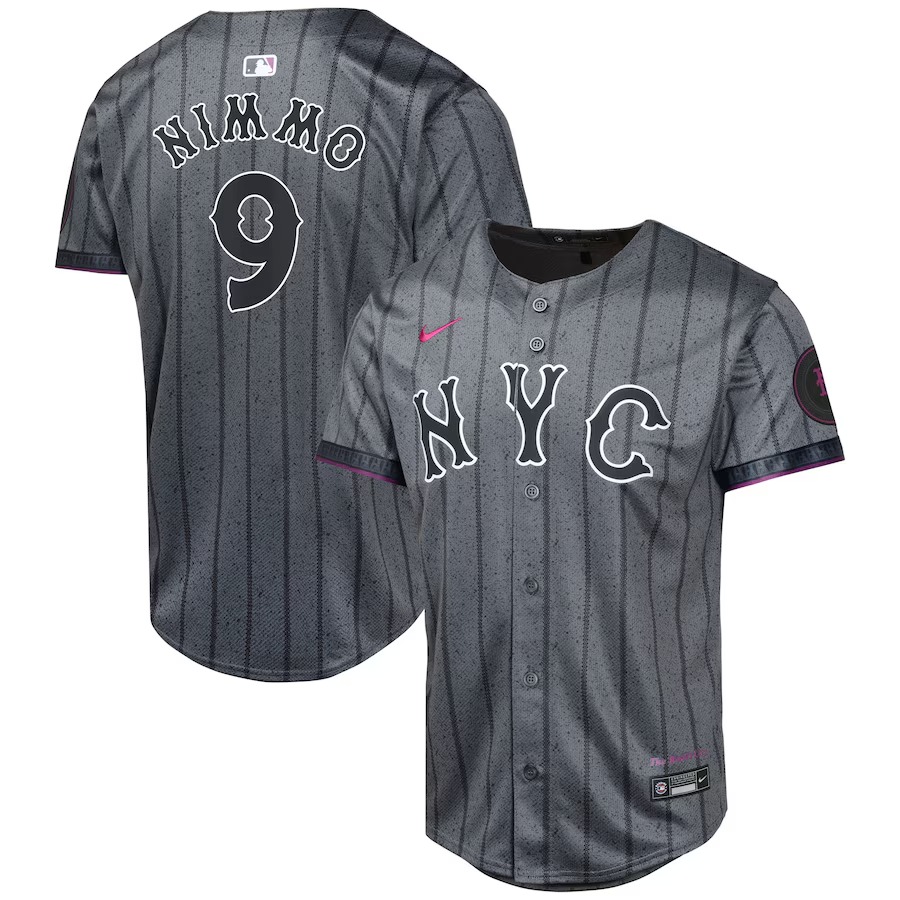 Youth New York Mets Brandon Nimmo Nike Graphite 2024 City Connect Limited Player Jersey - Jersey
