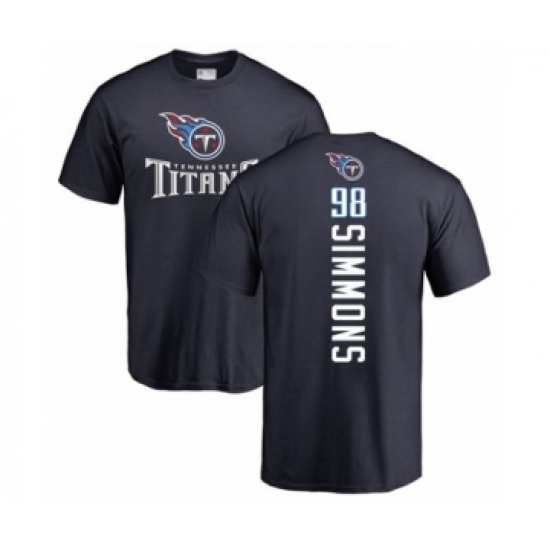 Football Tennessee Titans #98 Jeffery Simmons Navy Blue Backer T-Shirt - Jersey