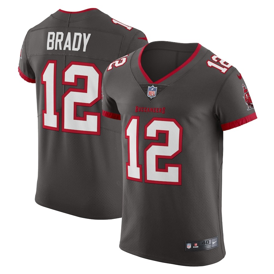 Men's Tampa Bay Buccaneers Tom Brady Nike Pewter Alternate Vapor Elite Jersey - Jersey