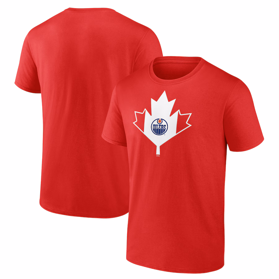 Men's Edmonton Oilers Red Canada Day T-Shirt - Jersey