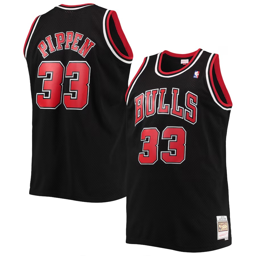 Men's Chicago Bulls Scottie Pippen Mitchell & Ness Black Big & Tall Hardwood Classics Swingman Jersey - Jersey