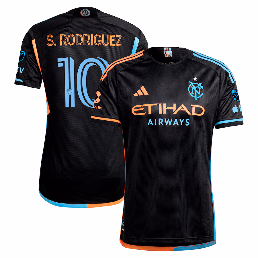Men's New York City FC Santiago Rodríguez adidas Black 2024 24/7 Kit Authentic Player Jersey - Jersey