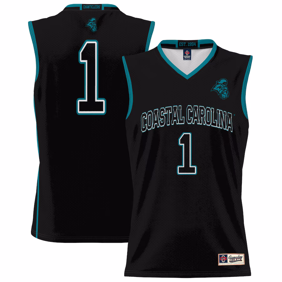 #1 Coastal Carolina Chanticleers GameDay Greats Youth Lightweight Basketball Jersey - Black - Jersey
