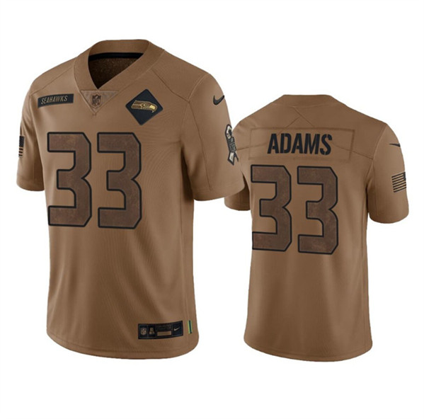 Men's Seattle Seahawks #33 Jamal Adams 2023 Brown Salute To Service Limited Football Stitched Jersey - Jersey