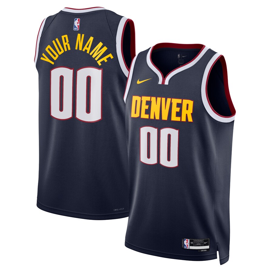 Unisex Denver Nuggets Nike Navy Swingman Custom Jersey - Icon Edition - Jersey