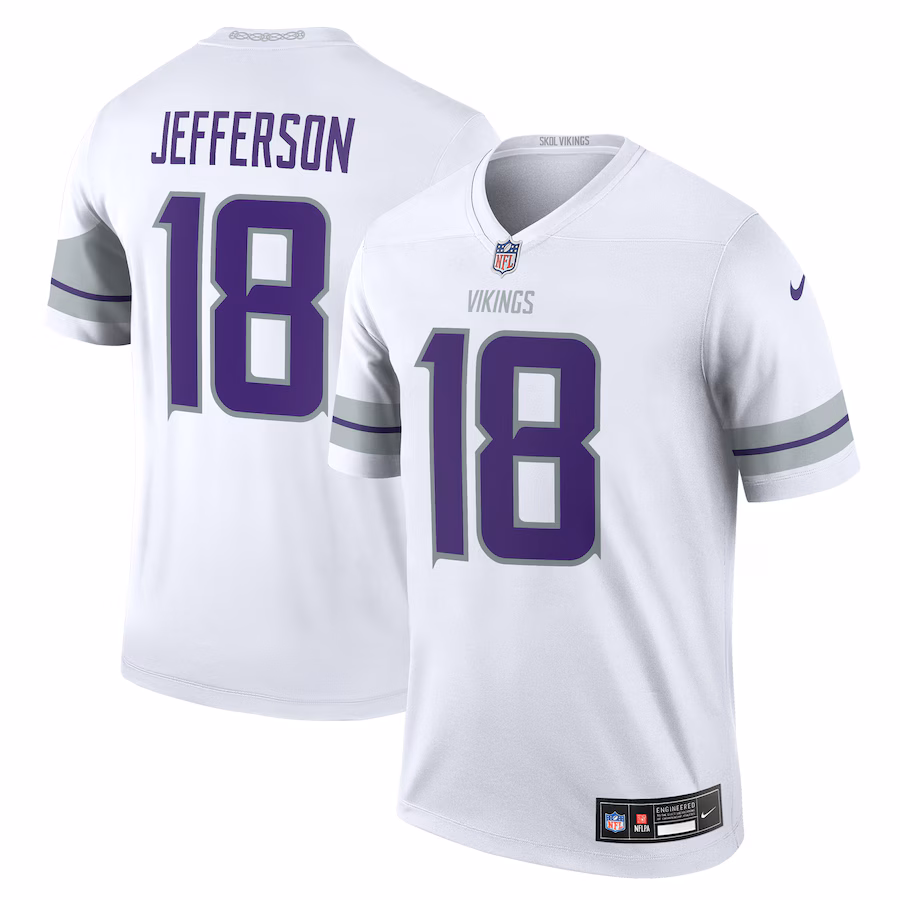 Men's Minnesota Vikings Justin Jefferson Nike White Alternate Legend Player Jersey - Jersey