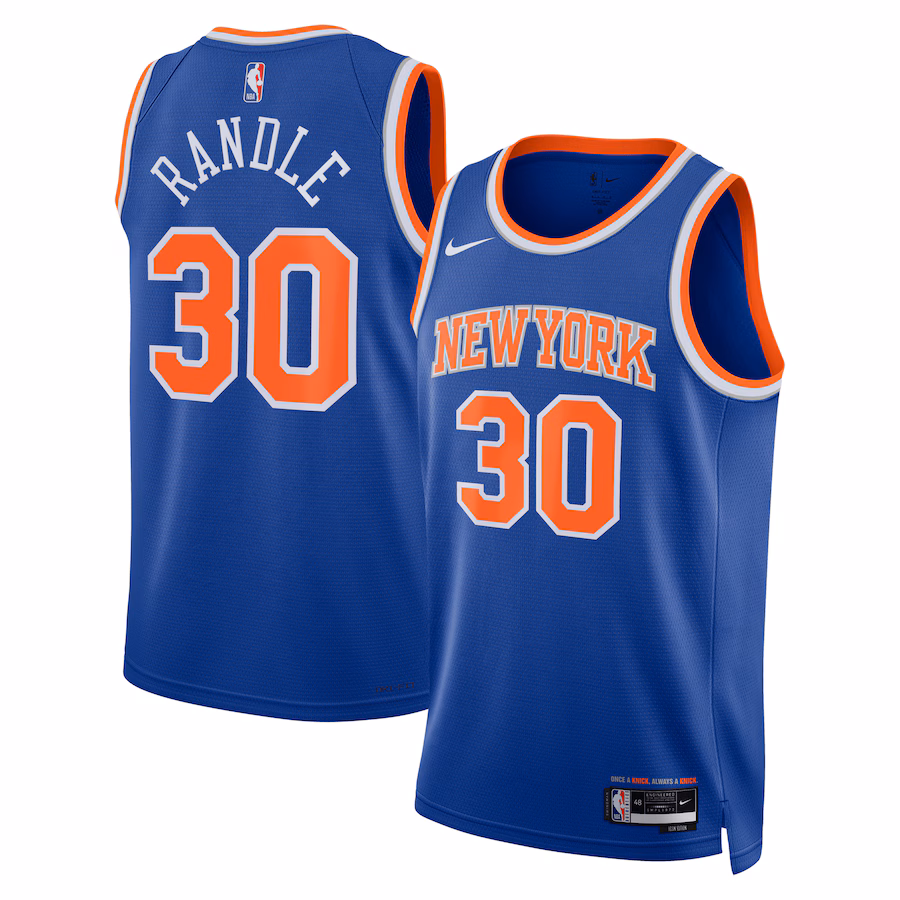 Unisex New York Knicks Julius Randle Nike Blue Swingman Jersey - Icon Edition - Jersey