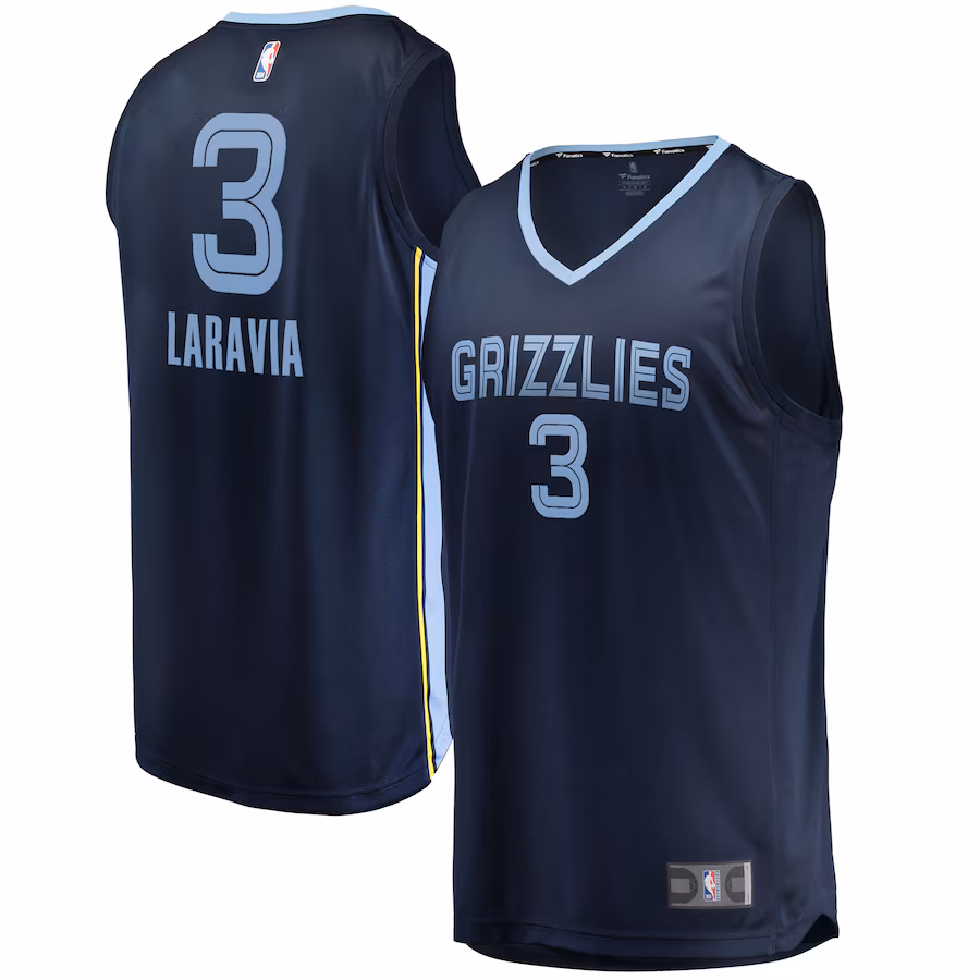 Men's Memphis Grizzlies Jake LaRavia Fanatics Navy Fast Break Replica Player Jersey - Icon Edition - Jersey