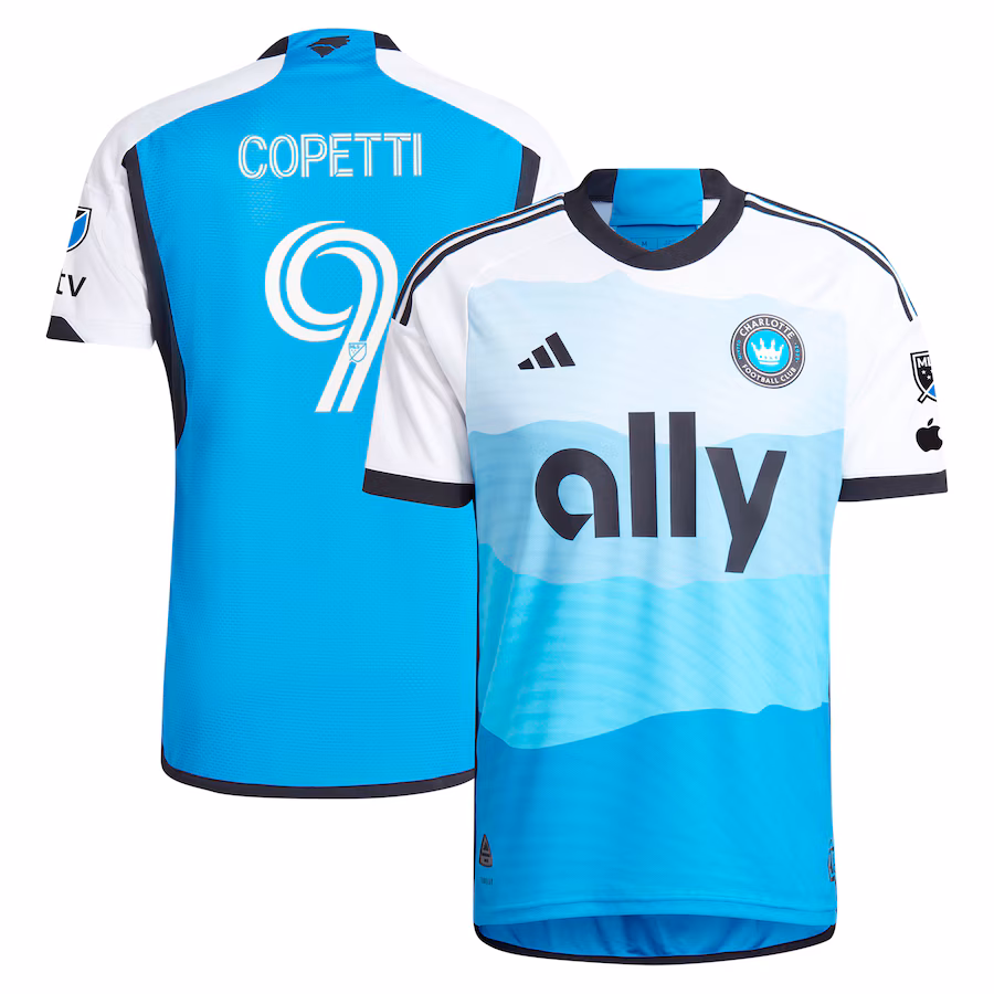 Men's Charlotte FC Enzo Copetti adidas Blue 2024 The Carolina Kit: Explore Authentic Player Jersey - Jersey