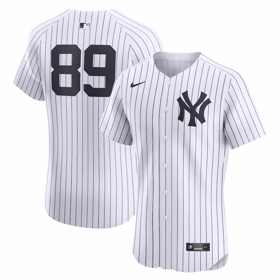 Men's New York Yankees Jasson Dominguez Nike White Home Elite Player Jersey - Jersey