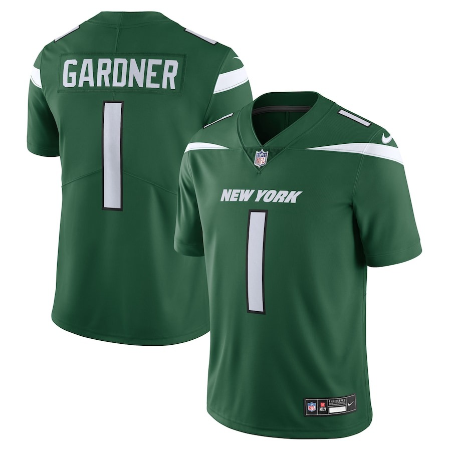 Men's New York Jets Ahmad Sauce Gardner Nike Gotham Green Vapor Untouchable Limited Jersey - Jersey