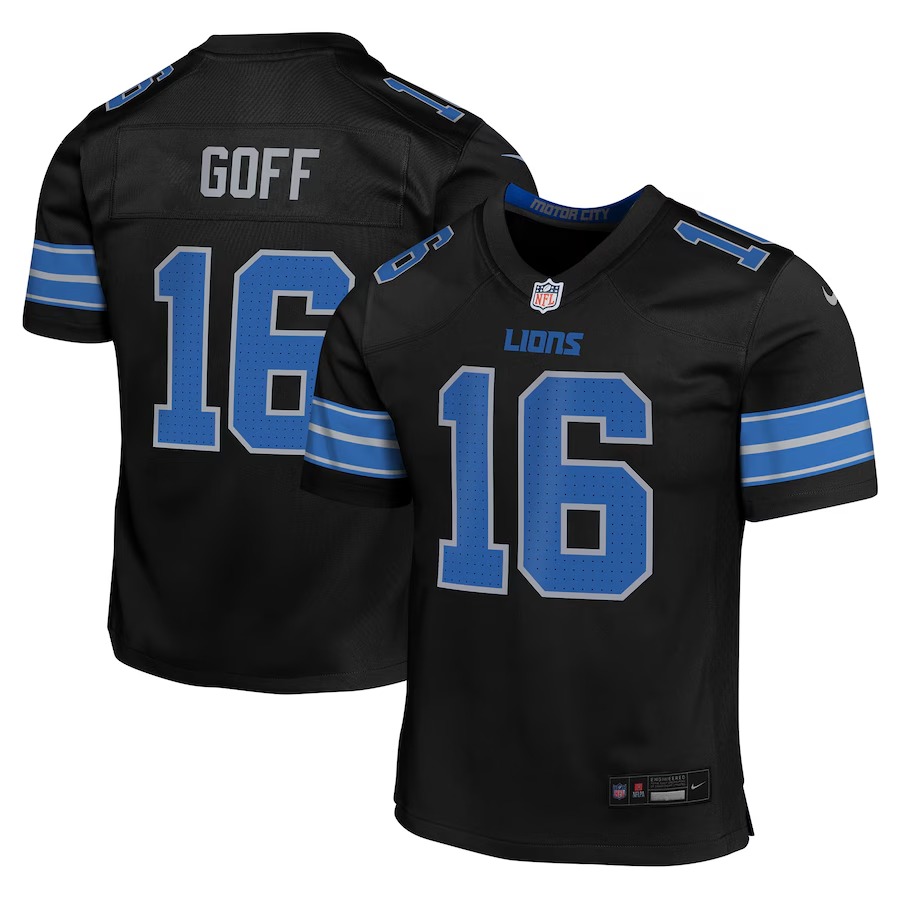 Youth Detroit Lions Jared Goff Nike Black Alternate Player Game Jersey - Jersey