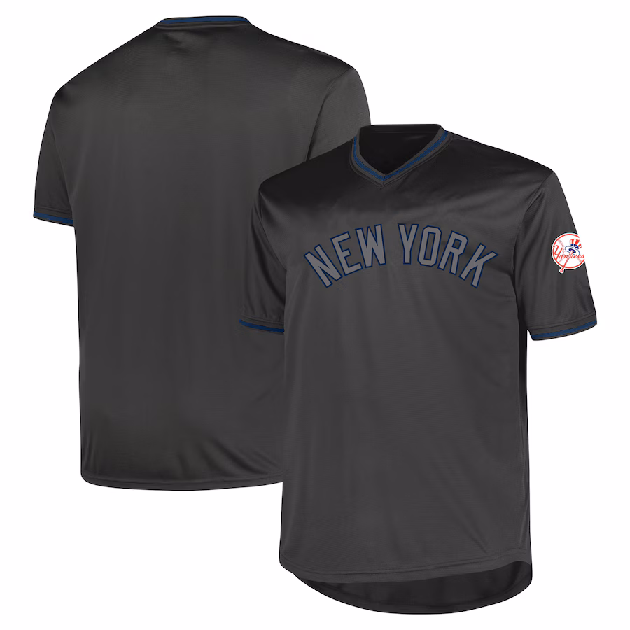 Men's New York Yankees Profile Charcoal Big & Tall Pop Fashion Jersey - Jersey