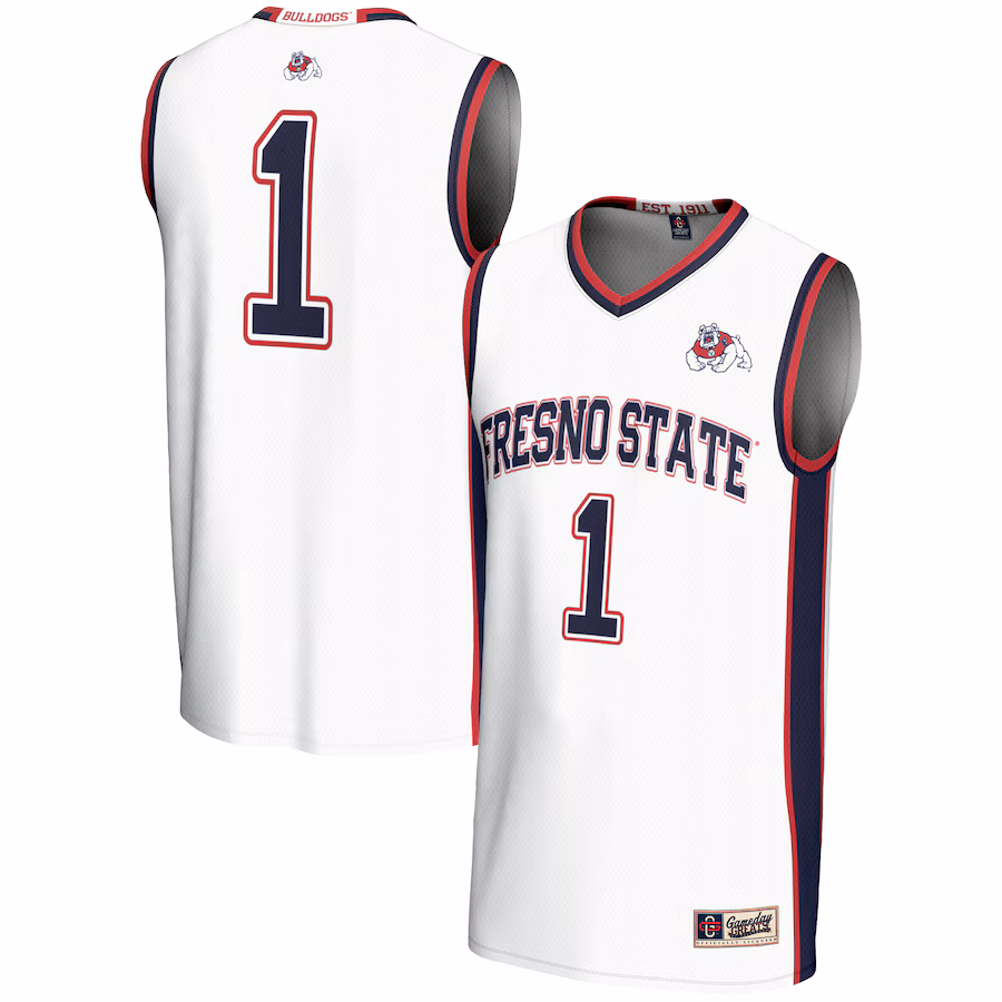 Youth GameDay Greats White #1 Fresno State Bulldogs Lightweight Basketball Jersey - Jersey