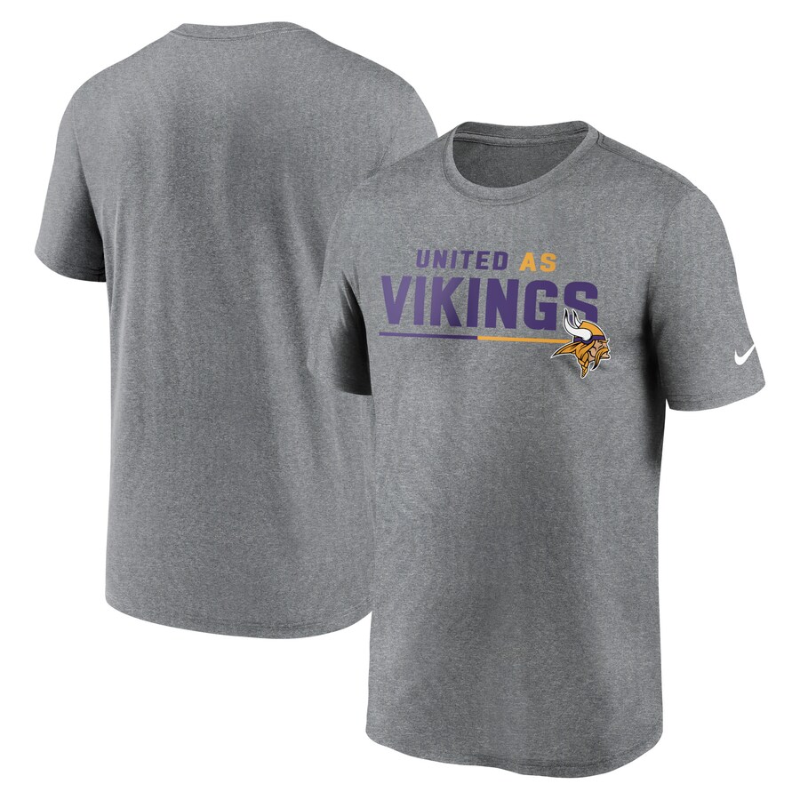 Men's Minnesota Vikings Nike Heather Gray Legend Team Shoutout Performance T-Shirt - Jersey