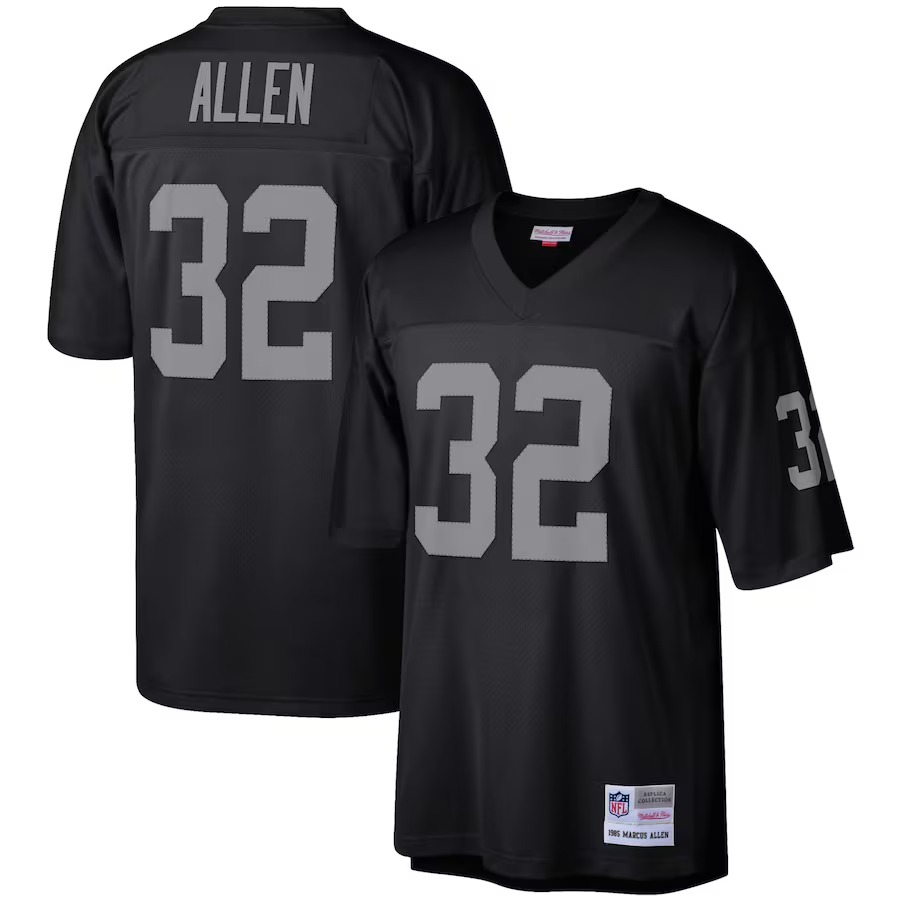 Men's Las Vegas Raiders Marcus Allen Mitchell & Ness Black Legacy Replica Jersey - Jersey