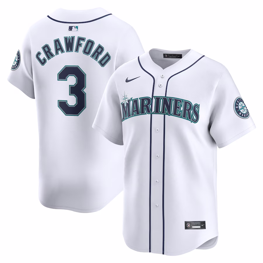 Men's Seattle Mariners J.P. Crawford Nike White Home Limited Player Jersey - Jersey