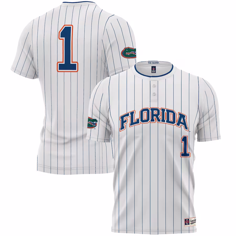#1 Florida Gators GameDay Greats Youth Lightweight Softball Jersey - White - Jersey