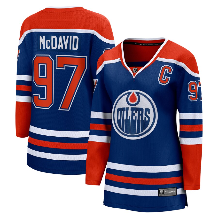 Women's Edmonton Oilers Connor McDavid Fanatics Branded Royal Home Premier Breakaway Player Jersey - Jersey