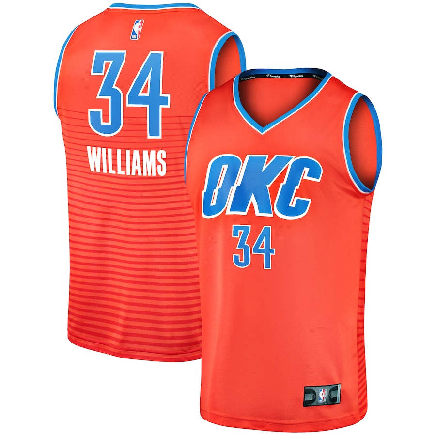 Men's Oklahoma City Thunder Kenrich Williams Fanatics Orange Fast Break Replica Player Jersey - Statement Edition - Jersey