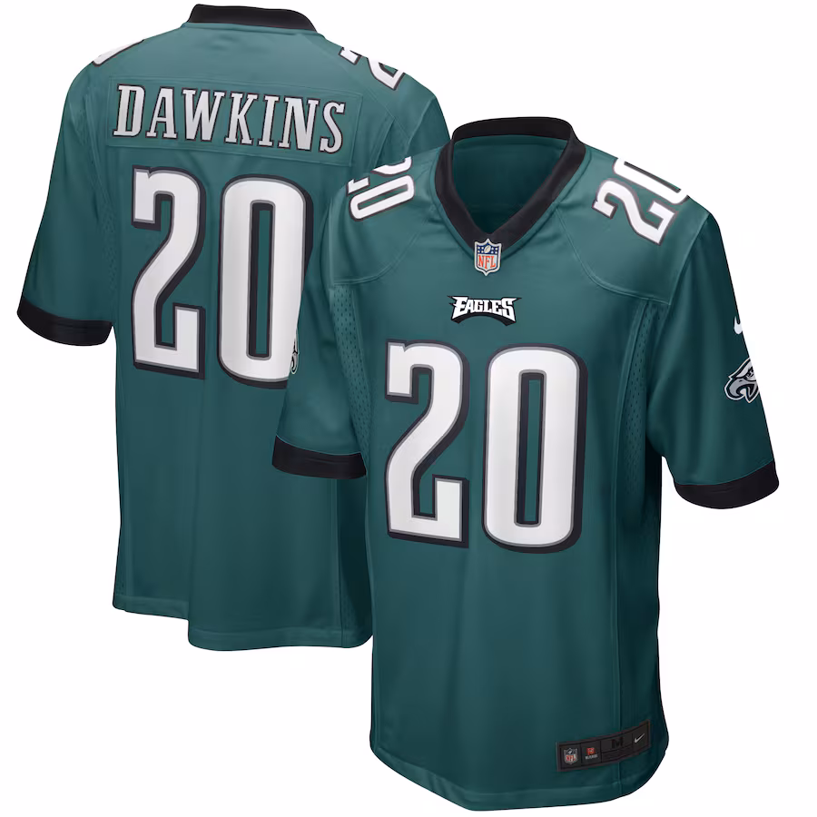 Men's Philadelphia Eagles Brian Dawkins Nike Midnight Green Game Retired Player Jersey - Jersey