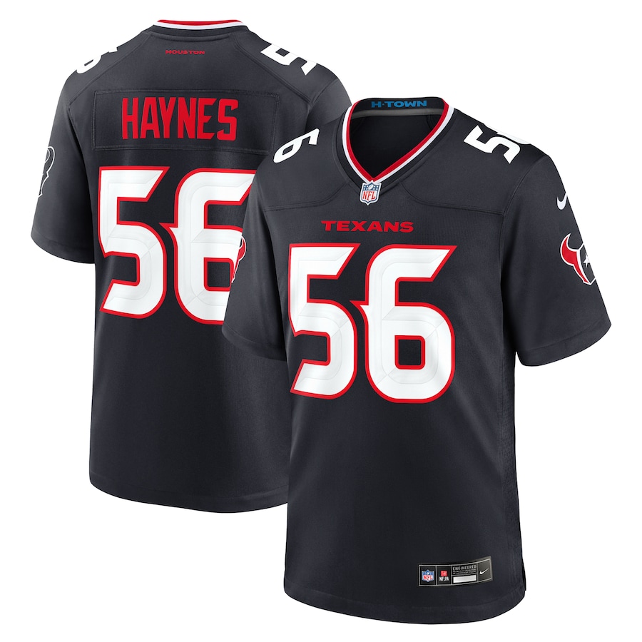 Men's Houston Texans Marcus Haynes Nike Navy Team Game Jersey - Jersey