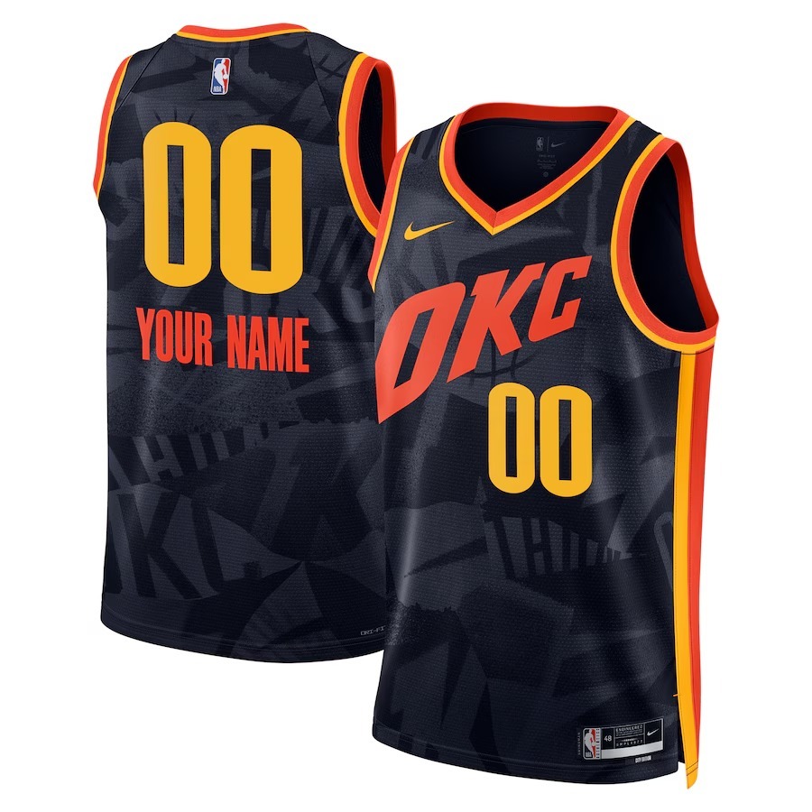 Unisex Oklahoma City Thunder  Nike Navy 2023/24 Custom Swingman Jersey - City Edition - Jersey
