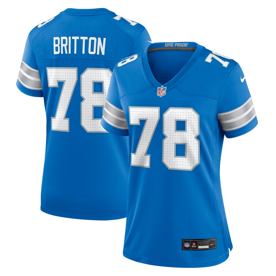 Women's Detroit Lions Gunner Britton Nike Blue Team Game Jersey - Jersey