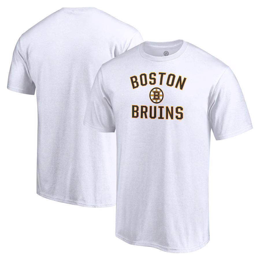 Men's Boston Bruins White Victory Arch T-Shirt - Jersey