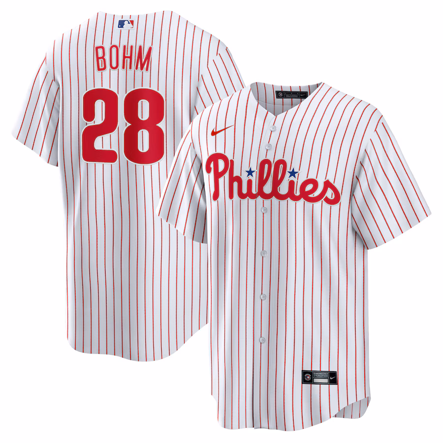 Men's Philadelphia Phillies Alec Bohm Nike White Replica Player Jersey - Jersey