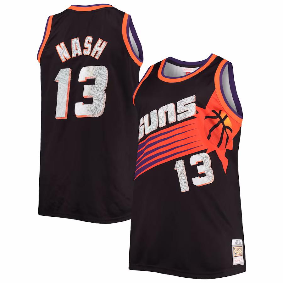Men's Phoenix Suns Steve Nash Mitchell & Ness Black Big & Tall 1996/97 NBA 75th Anniversary Diamond Swingman Jersey - Jersey