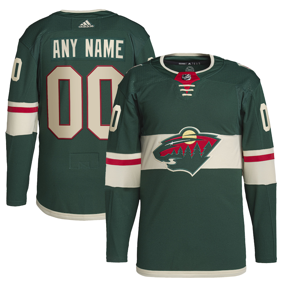Men's Minnesota Wild adidas Green Home Primegreen Authentic Custom Jersey - Jersey