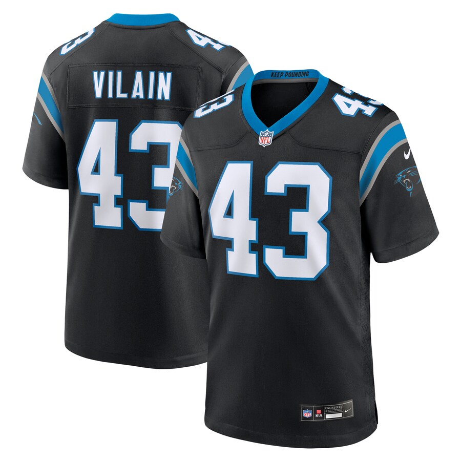 Men's Carolina Panthers Luiji Vilain Nike  Black  Game Jersey - Jersey